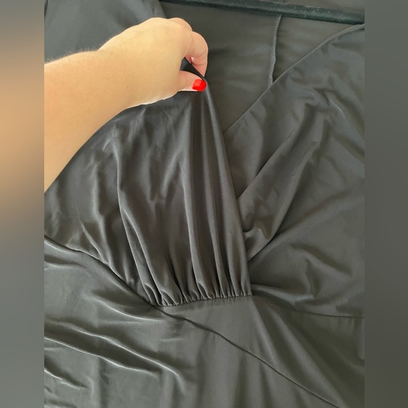 Chaps black long sleeve faux wrap dress size 20 - Picture 2 of 6